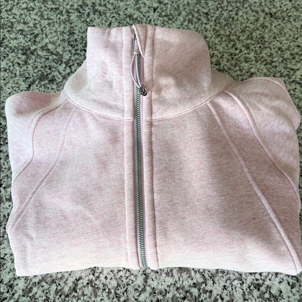 Lululemon Athletica Scuba Oversized Funnel Neck Half-Zip Heathered Pink M/L - Picture 8 of 11